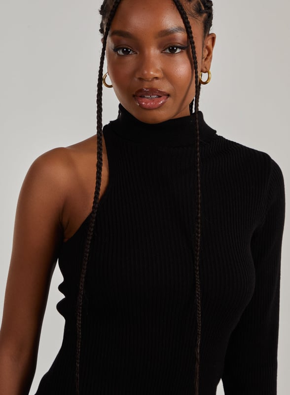 One Shoulder Knit Dress