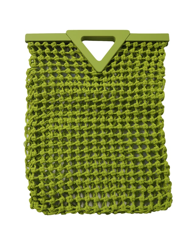 VINTAGE, RRP AS NEW
Bottega Veneta is no stranger to meticulous weaving techniques - this 'Point' tote is crafted from knotted macramé rubber in a soft, spacious silhouette. Designed in a vibrant 'Chartreuse' hue, it has a sturdy V-shaped frame that serves as a top handle.
Bottega Veneta Point Macramé Tote in Chartreuse Rubber
Sign of wear: No
Condition: Excellent, comes with zip pouch
Material: Rubber
Color: Chartreuse 
Size: One Size
SKU: 195213