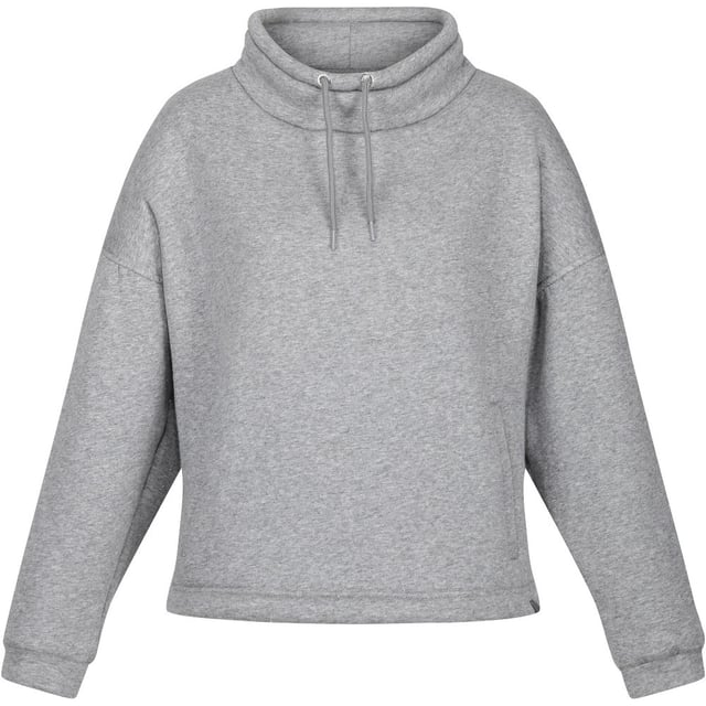 330gsm 70% polyester/30% cotton marl jersey with soft fleece backing. Slouchy neckline with drawcord detail. 2 lower welt pockets.