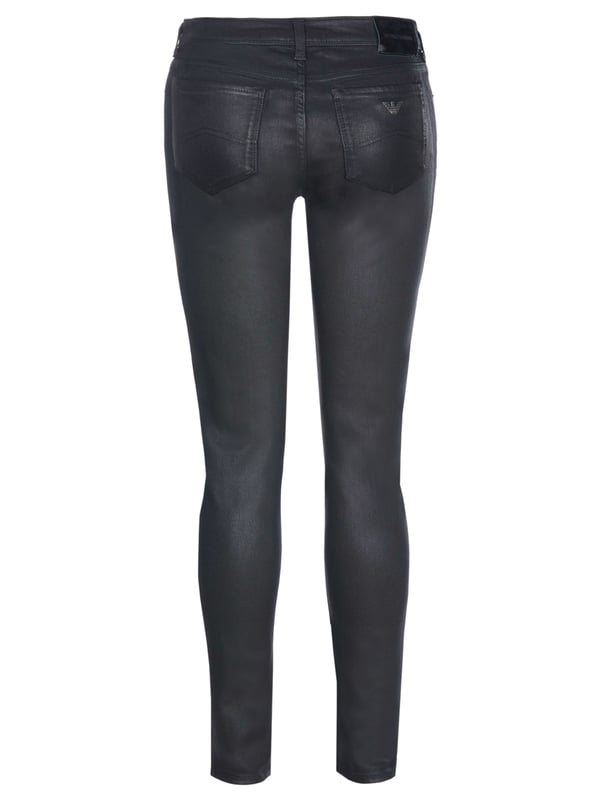 91% Cotton, 7% Elastomultiester, 2% Elastane; Emporio Armani jeans;  Model: 6H2J202D8PZ0005;  High quality manufactured;  Cotton blend, stretch;  Skinny fit;  Fastening: button, zip;  Classic 5-pocket style;  Belt loops;  Emporio Armani logo details