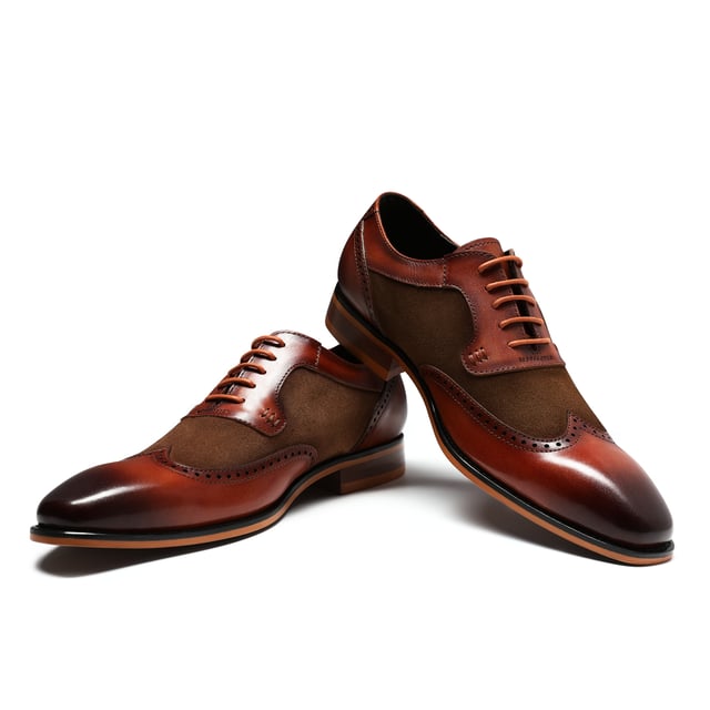 Herrenschuh mit klassischer Ziernaht Business-Schuh Glattleder