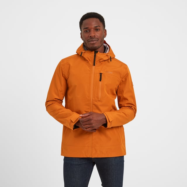 Orange north top face rain jacket