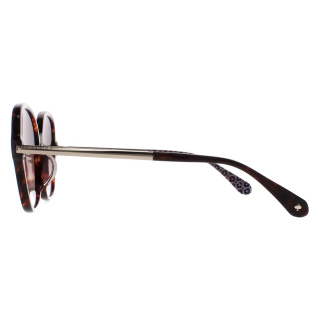 Kate Spade Buttefly Womens Havana  Brown Gradient Kaiya/F/S  Sunglasses feature an elegant butterfly frame crafted from high-quality acetate, ensuring both durability and comfort for all-day wear. The lenses provide excellent UV protection, safeguarding your eyes from harmful rays while offering clear, sharp vision. The temples are adorned with the iconic Kate Spade logo, adding a signature touch of luxury and sophistication.