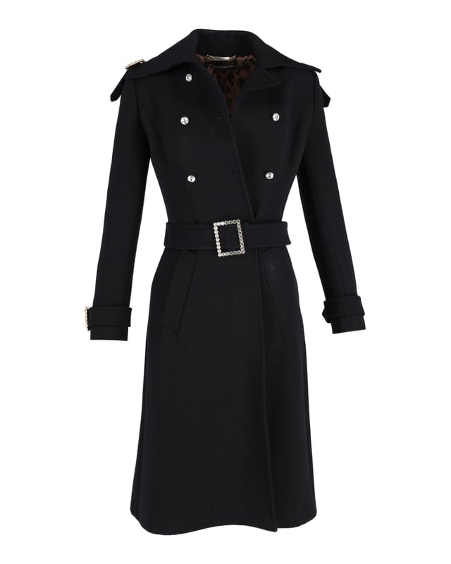 VINTAGE, RRP AS NEW
Experience the epitome of luxury with the Dolce & Gabbana Double-Breasted Coat with Belt in Black Wool, a statement-making piece that exudes elegance and refinement. Crafted from the finest black wool, this coat features a classic collar, crystal buttons, long sleeves, and pockets for practicality, while the belt cuffs with crystal buckles add a touch of glamour and sophistication. The exquisite animal print lining adds a luxurious and unique touch, making this coat a must-have for those who appreciate the finer things in life.



Dolce & Gabbana Double-Breasted Coat with Belt in Black Wool
Condition: very good
Material:   Wool/Hair | Lana vergine
Size: EU40
Sign of wear: slight stains
SKU: 358075