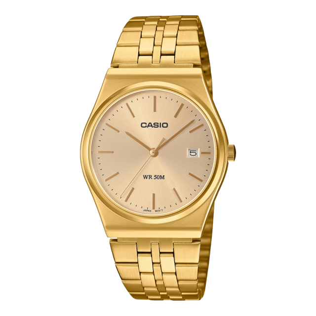 Casio round gold watch shop