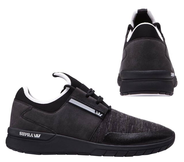 Supra Flow Run Lace Up Mens Casual Running Trainers Black Gray 08021 957 B88d