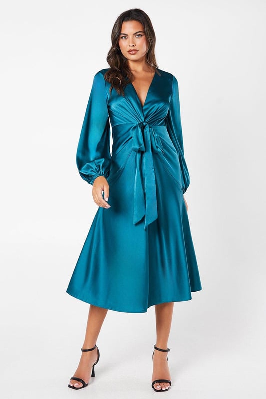 women's long sleeve midi dresses on sale Black Long Sleeve Midi Dress - Medium