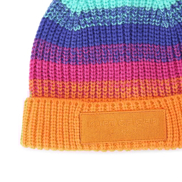 Burberry rainbow knit hat top