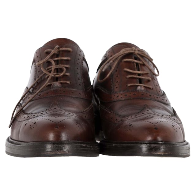 Burberry Wingtip Lace-Up Oxford Shoes in Brown Leather