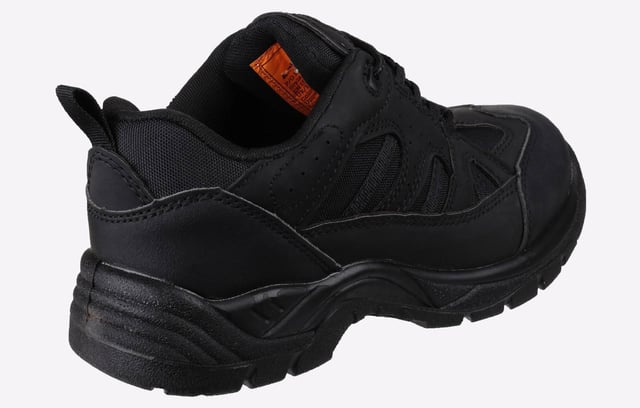 Lightweight vegan-friendly safety shoes suitable for vegans or vegetarians with industrial standard 200J steel toe cap and steel midsole protection.
- Vegan-friendly non-leather upper of microfiber, synthetic PU and breathable mesh
- Impact and compression resistant 200 Joule steel toe cap
- Penetration resistant steel midsole for underfoot protection
- Padded collar and tongue for extra support and comfort
- Easy-change pull-on loop and and stylish fabric loop lacing
- Scuff cap protects the toe cap from abrasion and general damage
- Lightweight and flexible single density polyurethane outsole
- Conforms to European EN ISO 20345:2011 SBP SRC safety footwear standards
- Vegan safety boots suitable for men and women with unisex size range
- This style is free from any animal content including colorants, glues and adhesives which are made with resin