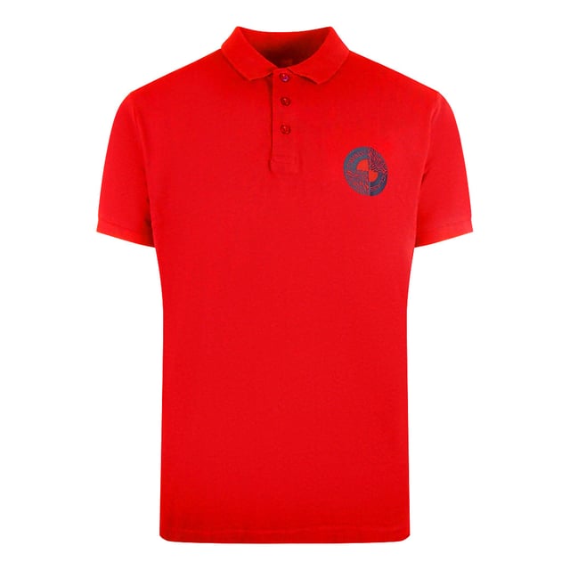 Blijf comfortabel en modieus in dit poloshirt uit de Cavalli-klasse. Kraag, korte mouwen, 100% katoen, normale pasvorm, past op maat rode polo