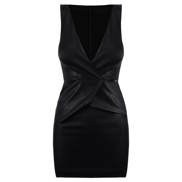 Armani Exchange Vestido de cuero negro 3GYA47 YNABZ 1200