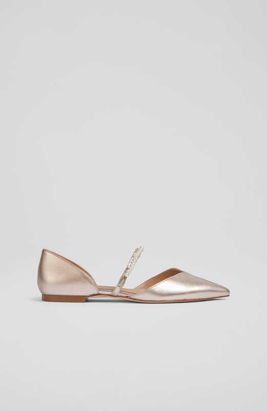 LK Bennett Ida Flats Metallic Pink