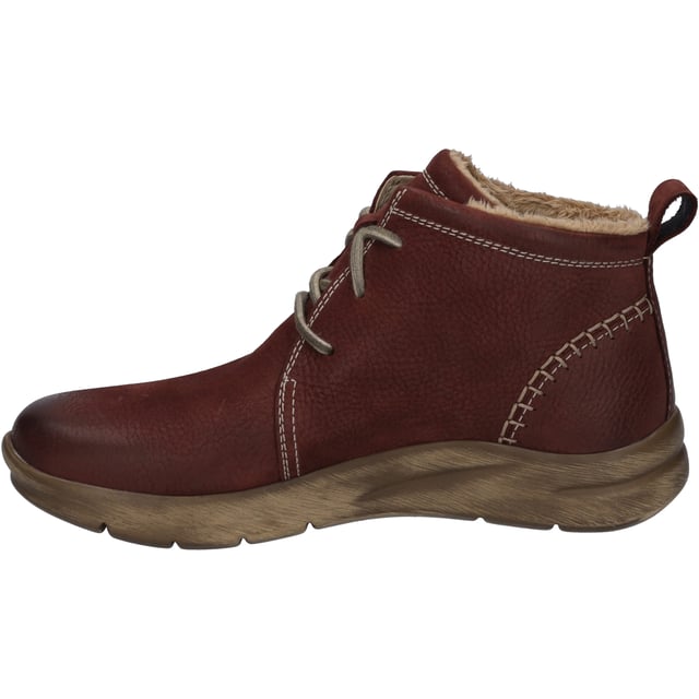 Gefertigt ist unsere Stiefelette aus langlebigem Nubuk-Leder, was dem Schuh eine besonders angenehme Haptik gibt. Diese Stiefelette ist für den Herbst mit hochwertigem Textil warm gefüttert. Die praktische Schnürung gibt dem Fuß beim Gehen und Stehen viel Halt. Die TopDryTex-Membran bietet zugleich warme als auch trockene Füße. Unser Modell hat eine herausnehmbare Sohle damit Du gegebenenfalls Deine eigenen Einlegesohlen nutzen kannst. Die Machart Strobel wird normalerweise für Sneaker verwendet weshalb sie den Schuh besonders leicht macht. Weite G ist die Komfortweite für alle normal gebauten Füße. Das alltagstaugliche Modell Conny 56 gibt Dir die Freiheit – Deinen Weg zu gehen.