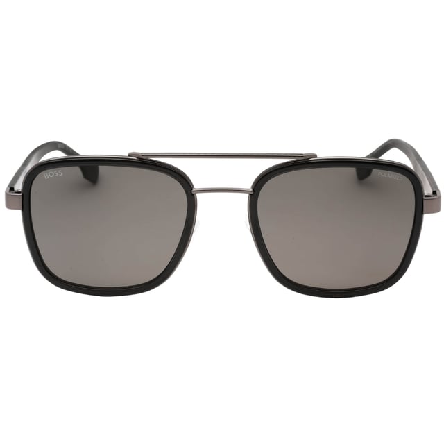 Hugo Boss Dark Silver Sunglasses, Lens Width = 54mm, Nose Bridge Width =21mm, Arm Length = 145mm, Sunglasses, Sunglasses Case, Cleaning Cloth and Care Instructions all Included, 100% Protection Against UVA &amp; UVB Sunlight and Conform to British Standard EN 1836:2005, Silver Sunglasses