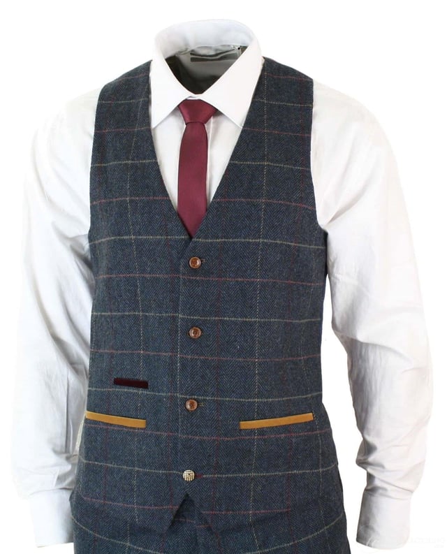 Max out on tweed and Check with the Eton three piece suit, A timeless design with both vintage appeal and practicality. Created using a herringbone weave of rich wool mix material, this suit will keep you well insulated and will successfully stand the test of time. Ideal for country barn weddings. - Note: The waistline of the pants is 15cm smaller than the corresponding size of the jacket. For example, a 34'' coat + 28'' pants, a 36'' coat + 30'' pants, a 38'' coat + 32'' pants, a 40'' coat + 34'' pants, a 42'' coat + 36'' pants, 44'' jacket + 38'' pants, 46'' jacket + 40'' pants, 48'' jacket + 42'' pants, 48'' jacket + 44'' pants, and 52'' jacket + 46'' pants.