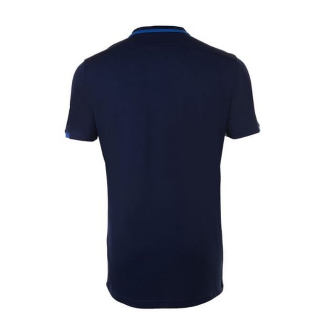 Heren voetbal t-shirt. Ademend polyester gaas. V-hals met contrasterende afwerking. Voorwaartse schoudernaden. Contrasterende gaas zijpanelen. Tweelingnaalds stikwerk. 150 g/m². Stof: 100% polyester. Herenborst (voor inches): S(36/38), M(38/40), L(41/42), XL(43/44), XXL(45/47).