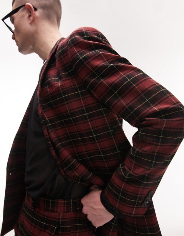Topman outlet plaid suit