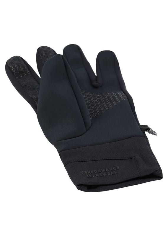Polar fleece on inside of fabric  Komma shaped stitching  Komma shaped grip pattern