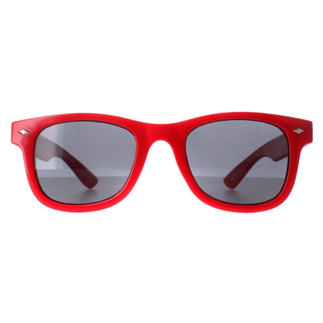 Smarty Rectangle Kids Red Grey X2054  Sunglasses Brighten your child's day with SMARTY Designer Sunglasses model X2054E, ideal for kids aged 3 to 7 years old. These rectangular-shaped sunglasses feature a vibrant red frame with durable plastic arms and grey lenses, offering superior UV protection and a bold, playful look. The X2054E model combines trendy design with kid-friendly comfort and durability, making them perfect for any outdoor adventure. Available at an unbeatable discount from the regular retail price, these designer sunglasses provide exceptional quality and value. Give your child the gift of stylish sun protection with SMARTY.