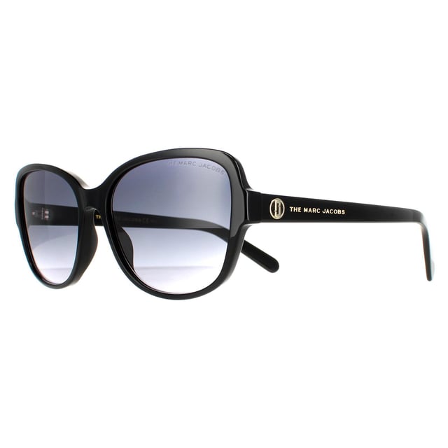 Marc Jacobs Cat Eye Dames Zwart Donkergrijze gradiënt Marc 528/s zonnebrillen zijn een modieuze kattenoogstijl die is gemaakt van lichtgewicht acetaat. Het MARC Jacobs -logo bevat op de slanke tempels voor merkauthenticiteit.