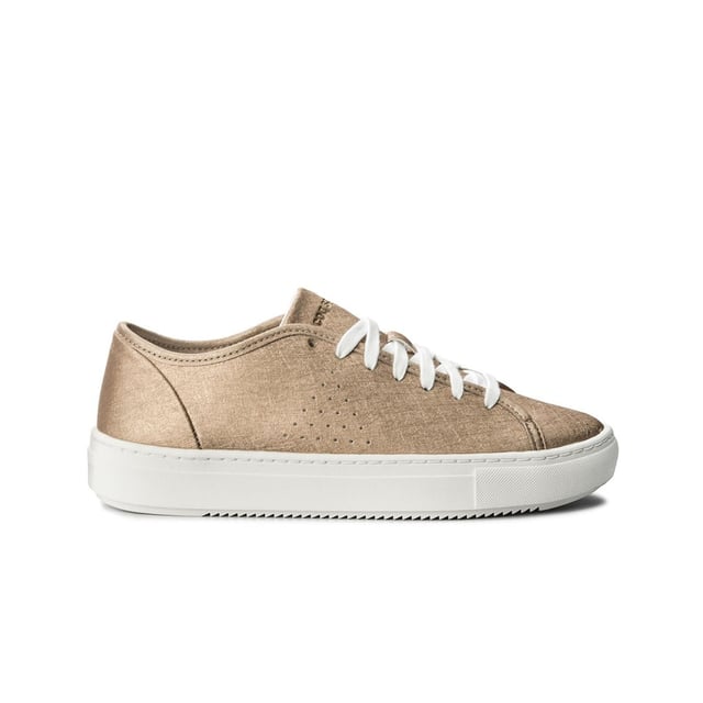 Le Coq Sportif Jane Metallic LaceUp Pink Smooth Leather Womens Trainers 1810331
