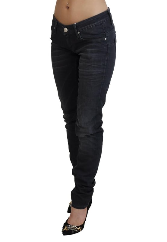 Brand: ACHT
  Condition: Brand new with tags
  Material: Cotton
  Color: Black washed
  Fit: Slim fit
  Waist: Low waist
  Closure: Zipper and button
  Design: Logo details
  Gender: Women