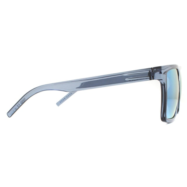 Hugo by Hugo Boss Sunglasses HG 1069/S PJP 3J Crystal Blue Blue Mirror are a large square design made from lightweight acetate. The flat frame top creates a contemporary feel and the temples feature the Hugo logo.