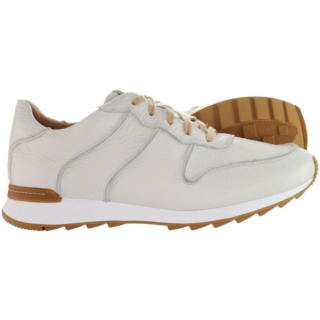 Clarks mens online white trainers