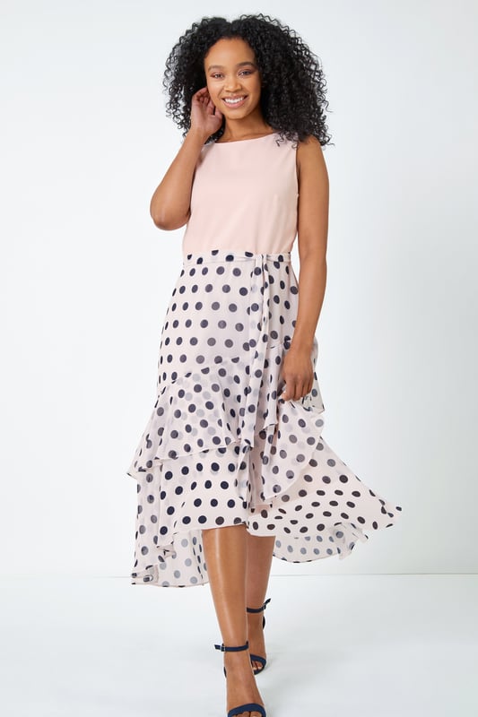 Polka dot petite clearance dress