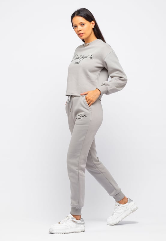 Tom Barron Damen Freizeit-Trainingsanzug-Set mit Smile-Stickerei