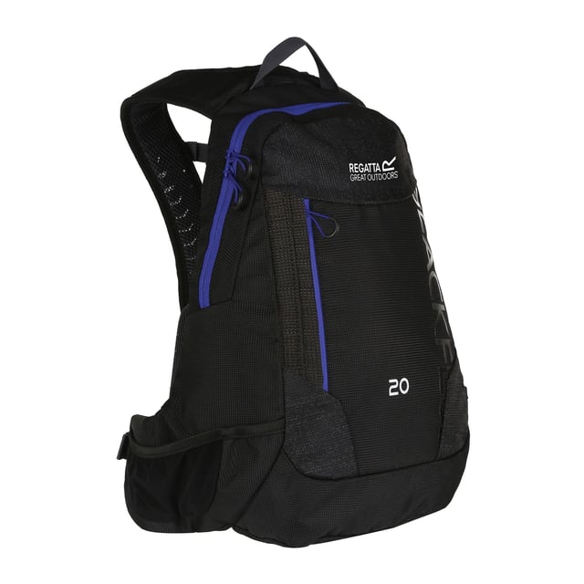 100% polyester. Internal hydration storage pocket and drinking tube retainer. 2 litre bladder included. Highly reflective printed panels in strategic zones for enhanced visibility. Hardwearing polyester fabric. EVA foam and comfort airmesh shoulder straps. Air mesh back construction to allow ventilated airflow. Adjustable sliding chest harness. Mesh stash pockets. Zipped front pocket.