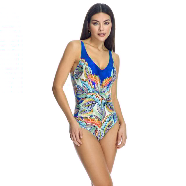 V-neck swimsuit W241476 women.

 V-neck swimsuit with cup. Fully lined.
 It features adjustable straps that allow you to customize the fit and coverage.

 Cutting-edge fabric with high shaping power, high resistance to chlorine, tanning creams and oils and excellent moisture absorption properties.
 Composition: Outer lining: 80% Polyamide, 20% Elastane.
 Inner lining: 65% Polyester, 20% Elastane, 15% Polyamide.
 Cup: 100% Polyester.
 Care:
Handwash.
 Do not use bleach.
 Do not use dryer.
 Do not iron.
 Do not dry clean.
 Do not squeeze.