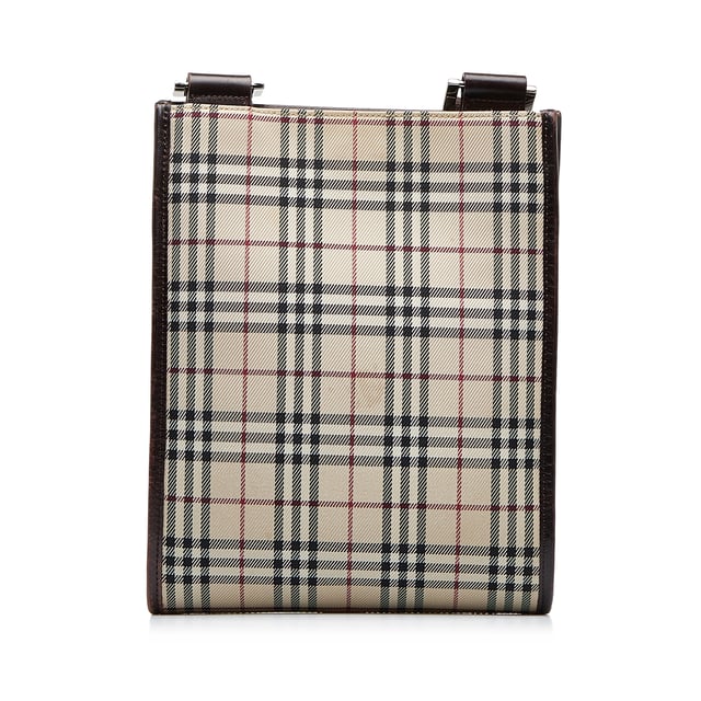 Vintage Burberry House Check Crossbody Bag Brown