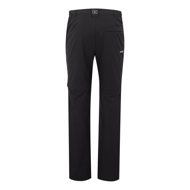 94% Recycled Polyamide, 6% Elastane. Fabric: Stretch. Design: Logo, Plain. 145gsm. Fastening: Button, Zip Fly. Fabric Technology: Durable Water Repellent Finish, Isoflex, Quick Dry, UV Protection. Belt Loops, Convertible, Zip-off Legs. Pockets: 2 Side Pockets, Zip, 1 Back Pocket. Waistline: Part Elasticated. Sun Rating: UPF 50+.