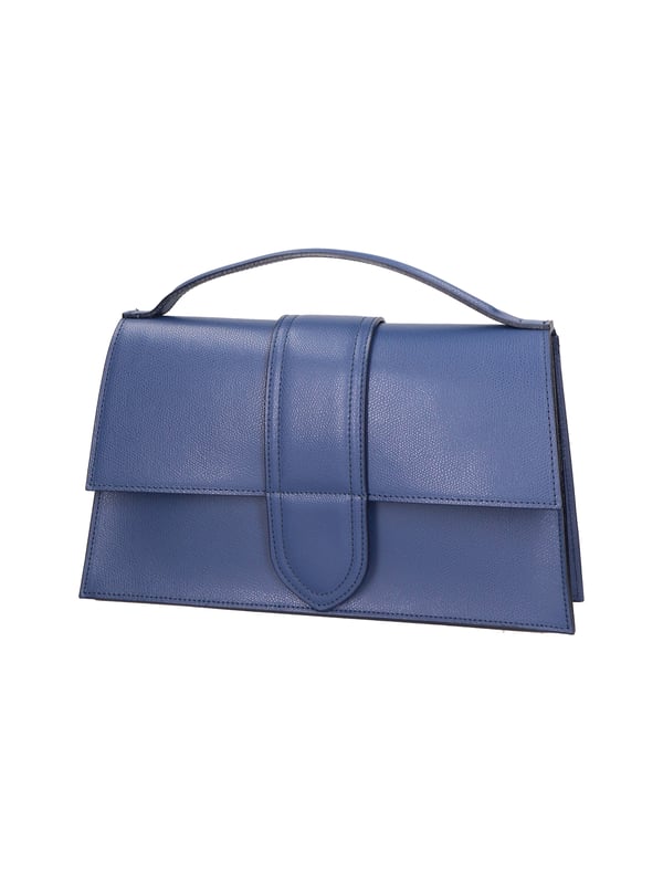 Bolso de mujer en piel granulada a mano con un solo compartimento. Equipado con una correa de hombro extraíble. Producto artesanal italiano en piel genuina. Hecho en Italia.
