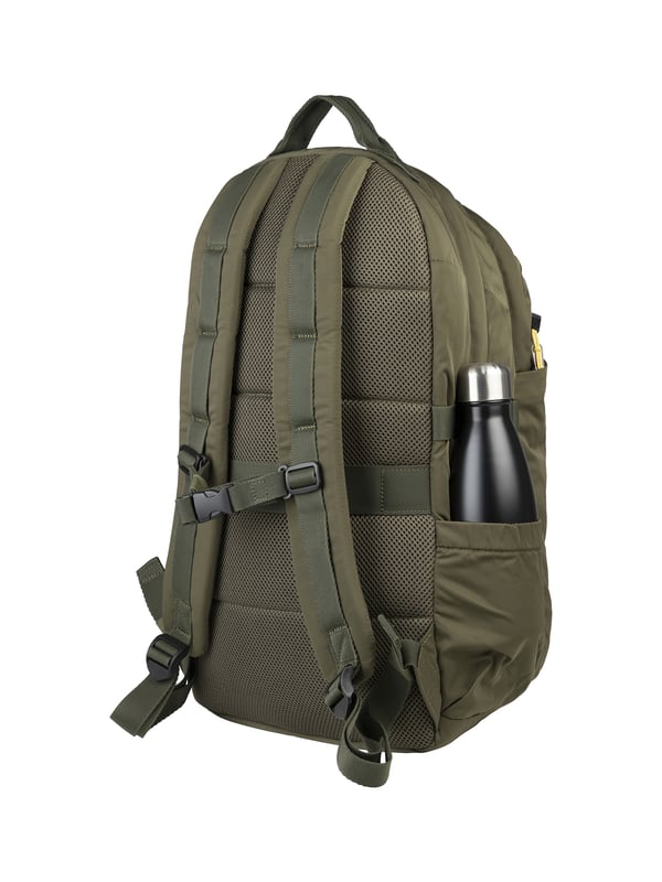 Unisex rugzak met ritssluiting. één met ritssluiting en twee open binnenzakken. twee ritssluitingen aan de voorkant en twee open zijritsen met externe zakken. ontbrekende schouderband.  Handvat van gerecycled polyethyleentereftalaat. twee binnenvakken.  extern materiaal.  Binnenkant van gerecycled polyethyleentereftalaat. Afmetingen: 32x48x19 cm. Modeproduct