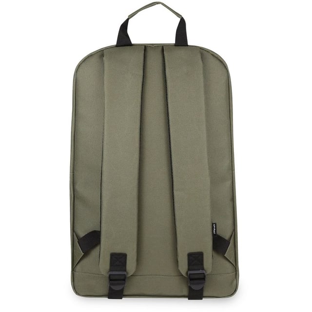 Mens green Spiral classic backpack, manufactured with polyester. Featuring: full zip closure, front section, padded laptop compartment, top grab handle and height 45cm x width 30cm x depth 12cm.