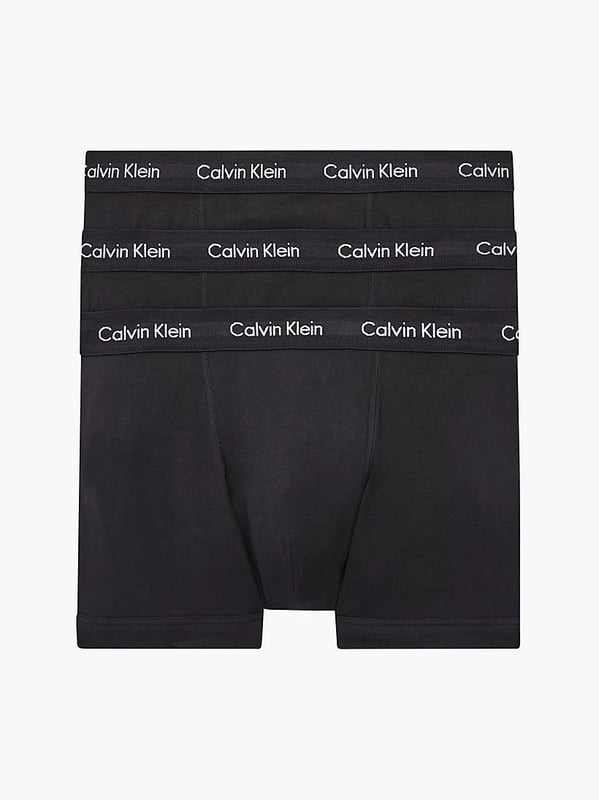 Calvin Klein Mens Cotton 3 Pack Trunks