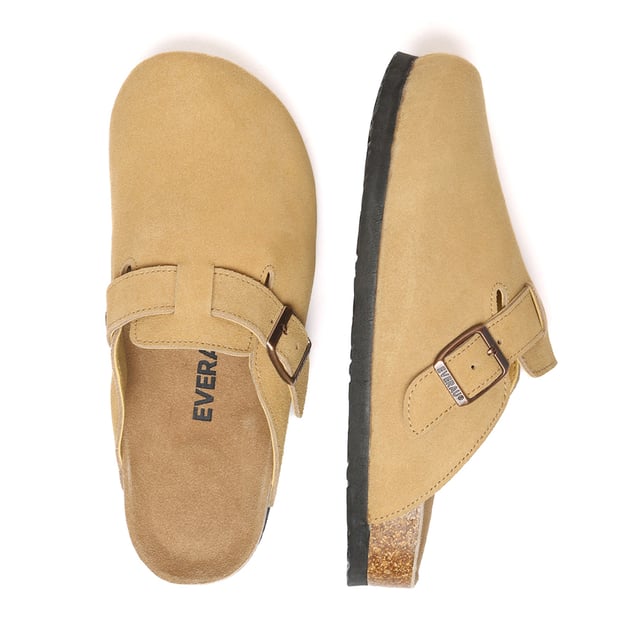 EVER AU Women Pintail Leather Comfort Clog Sandals - Camel Suede The Pintail Women Slides add a chic touch to any outfit. Meticulously crafted from premium oiled nubuck leather, they exude a timeless appeal and are meant to develop a unique, well-loved appearance over time.
Product No. EAU5004
Description: - Leather Upper - Cowhide Midsole - EVA Sole