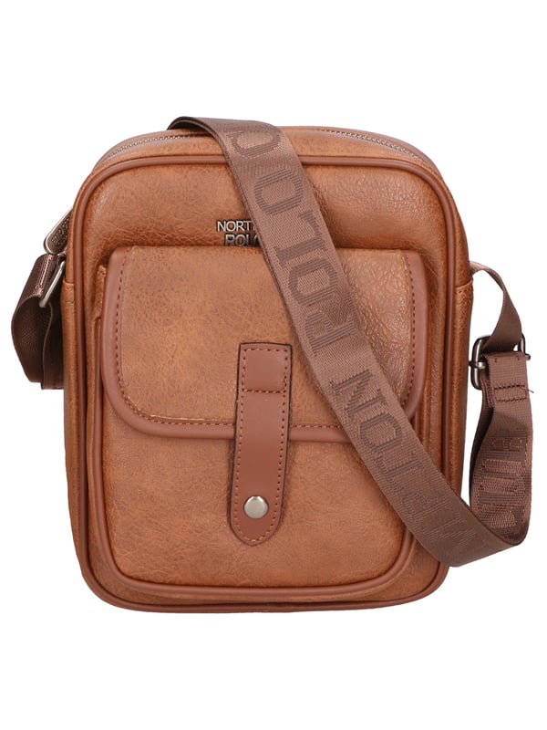 Northampton polo club Einzelfächer PU Leder -Messenger -Umhängetasche. Veganer Produkt.