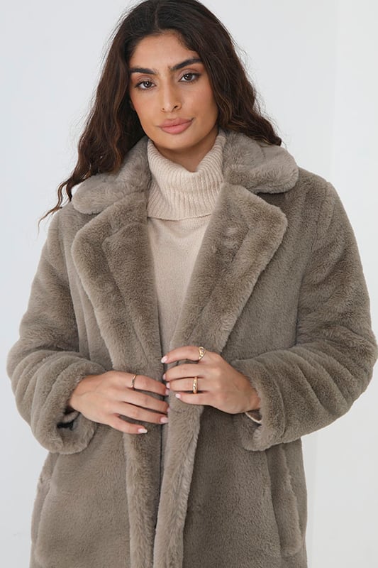 Brave soul faux fur coat clearance