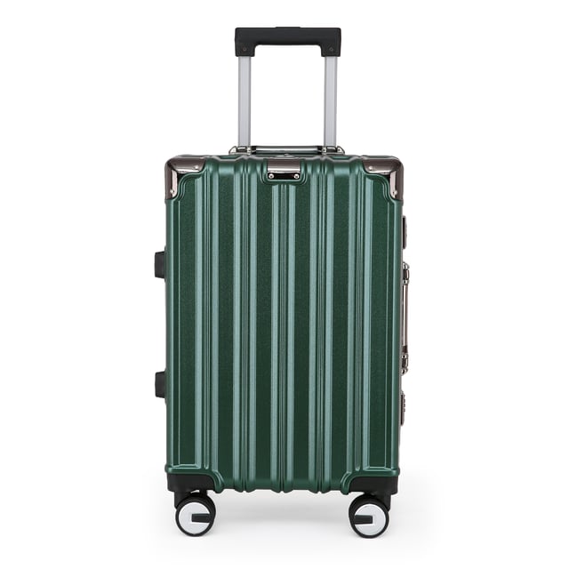 Discover the perfect blend of elegance, durability, and convenience with our Strong Hardshell Cabin Suitcase. Designed with a stunning emerald green finish, this cabin suitcase is crafted for the modern traveler, offering strength and sophistication for all your journeys.

Features:
Premium Polycarbonate Shell: Lightweight yet tough, delivering exceptional protection against wear and tear.
Reinforced Aluminum Frame: Adds durability and structural integrity, ensuring long-lasting performance.
Dual Integrated Locks: Secure your belongings with two built-in combination locks for added peace of mind.
8 Smooth Dual Wheels: Provides effortless 360° maneuverability, making navigation through airports and busy streets a breeze.
Ergonomic Telescopic Handle: Designed for comfortable handling and ease of use.
Stylish Interior: Fully lined with elasticated straps, zippered compartments, and mesh dividers for organized packing.
Size and Specification:
Cabin:
Dimensions: 36 x 24 x 56 cm
Weight: 2.70 kg
Capacity: 42L

Travel smarter and make a statement with this robust suitcase set.