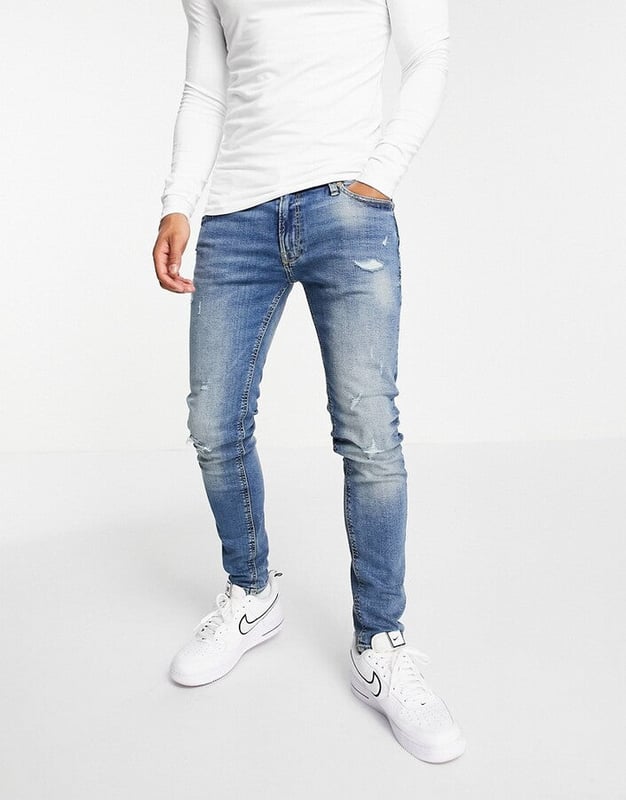 Jack & jones intelligence hot sale skinny jeans in washed grey