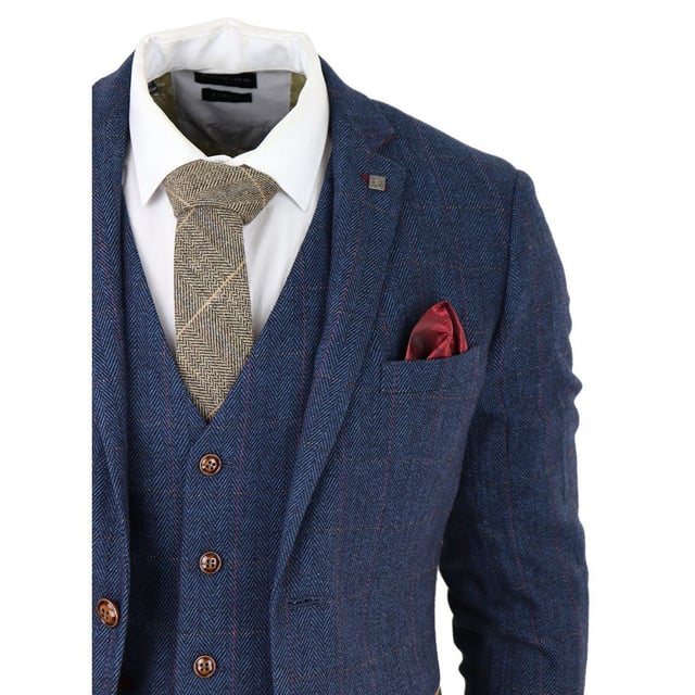 Elevate your formal attire with our Classic Herringbone Tweed men's suit, featuring a timeless herringbone tweed pattern for a touch of elegance. This versatile 3-piece set includes a jacket, waistcoat, and trousers, providing a complete outfit suitable for various formal occasions. The subtle checkered design adds a stylish flair, making it perfect for both business meetings and special events. Ideal for formal dress codes, this suit ensures you look your best at weddings, parties, or any formal gathering. Product Design Bullet Points:  Classic herringbone tweed pattern for timeless elegance Versatile 3-piece set for complete outfit options Subtle checkered design enhances style Suitable for both business meetings and special events Ideal for formal dress codes, ensuring a polished appearance Sizes	Jacket & Trouser Size
36R :	36" (Chest) 30" (Waist)
38R :	38" (Chest) 32" (Waist)
40R :	40" (Chest) 34" (Waist)
42R : 	42" (Chest) 36" (Waist)
44R :	44" (Chest) 38" (Waist)
46R : 	46" (Chest) 40" (Waist)
48R :	48" (Chest) 42" (Waist)
50R :	50" (Chest) 44" (Waist)
52R :	52" (Chest) 46" (Waist)
54R :	54" (Chest) 48" (Waist)