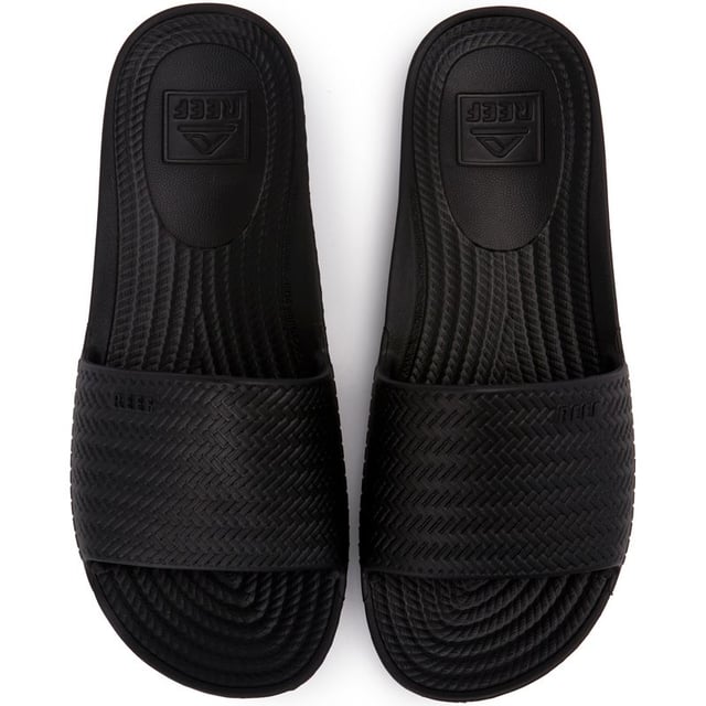 Make Waves In Style With The Reef Water Scout Sandals. Designed For Beachside Living And Pool Relaxation, These Sleek Black Sandals Feature A Wide Strap Upper Made Of Soft, Sustainable Sugarcane Eva. The Contoured, Supportive Footbed, Injection Moulded Outsole, Arch Support. And Heel Cup Keeps You Comfy. Slip Into The Reef Water Scout And Make A Splash On Your Next Aquatic Adventure!