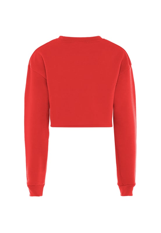 Der kurze Pullover von myMo ATHLSR sorgt mit seinen vielen Farben für gute Laune, während das weiche, unkomplizierte Material und die lockere Passform mit überschnittenen Schultern den Tragekomfort sichern. Die formstabilen Rippbündchen an Ärmeln und Ausschnitt ergänzen das Design.  Sweatshirt