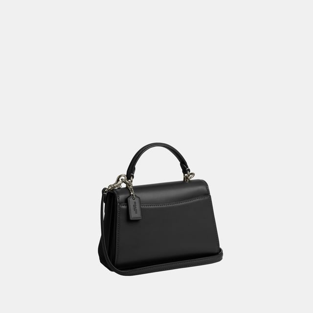 Eliza Mini Top Handle with Leather Covered Closure, Inside multifunction pocket,  Length: 18.00 cm,  Width: 7.00 cm,  Height: 12.00 cm