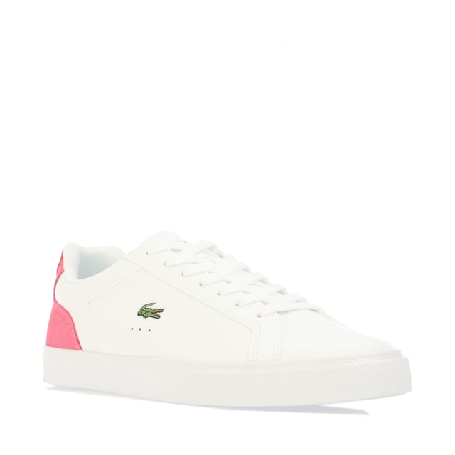 Lacoste lerond pink and white hotsell