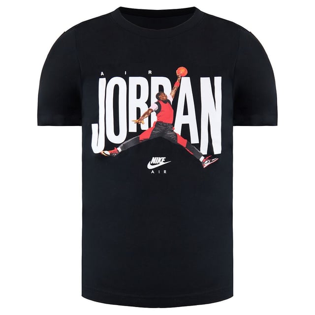 Nike Air Jordan Graphic Logo Short Sleeve CrewNeck Black Kids T-Shirt CZ3713 010